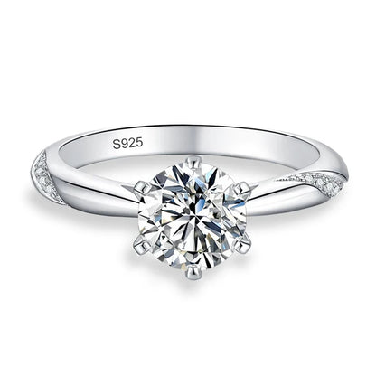 0.5ct 1ct 2ct Blue Pink Grey Moissanite Rings Gifts for Women 925 Sterling Silver Wedding Band Women's Ring Woman Rings