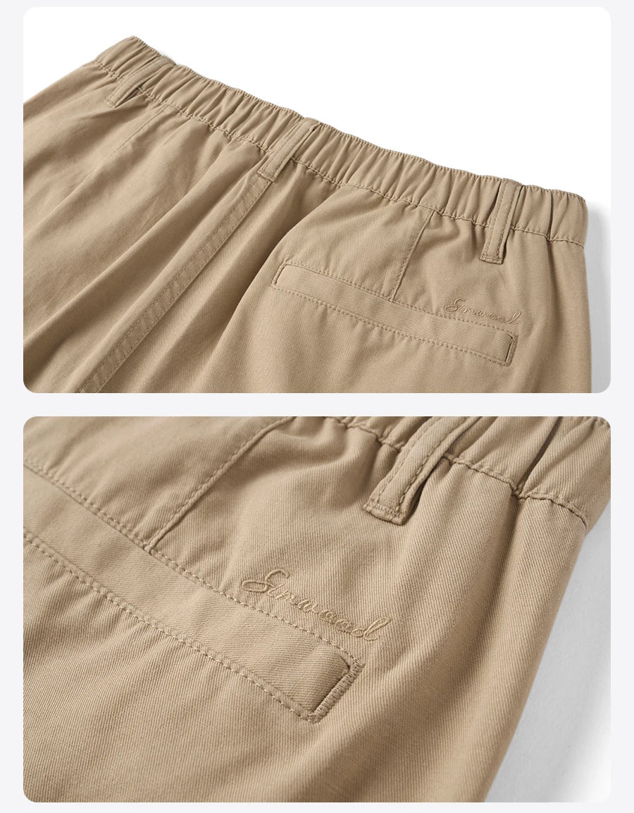 2026 Summer New Oversize 215gsm Tencel Lyocell Blend Fabric Cargo Shorts Men Fashion Outdoor Wear