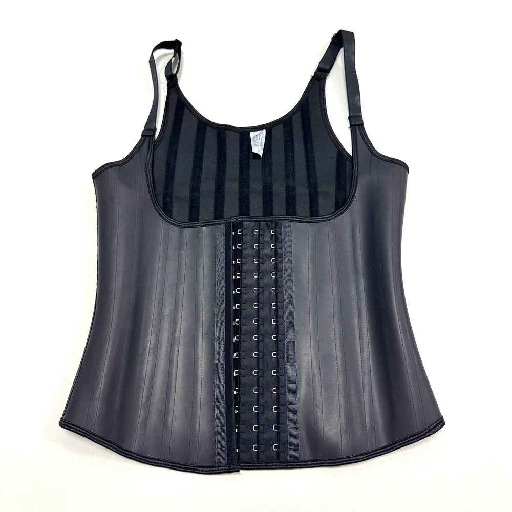Latex Waist Trainer Corset Women 25-Steel Bones Body Shaper Fajas Slimming Girdle Adjustable Hooks and Straps Tummy Control Vest