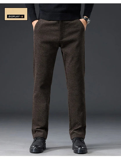 Men's Slim Fit Chenille Long Pants Advanced Business Casual Trousers Trend Autumn Comfortable Daily Wear Male Clothing