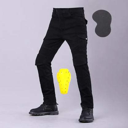 New Men's Winter Riding Motorcycle Cargo Pants Male Outdoor Riding Jeans Moto Protective Gear With Hip Knee Gear Long Trousers