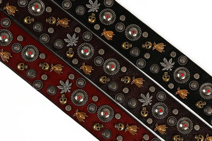 3.8CM Male Top Layer Luxury Designers Cowskin Genuine Leather Belts Men Alloy Pin Buckle Rivets Belt Casual Belt for Jeans