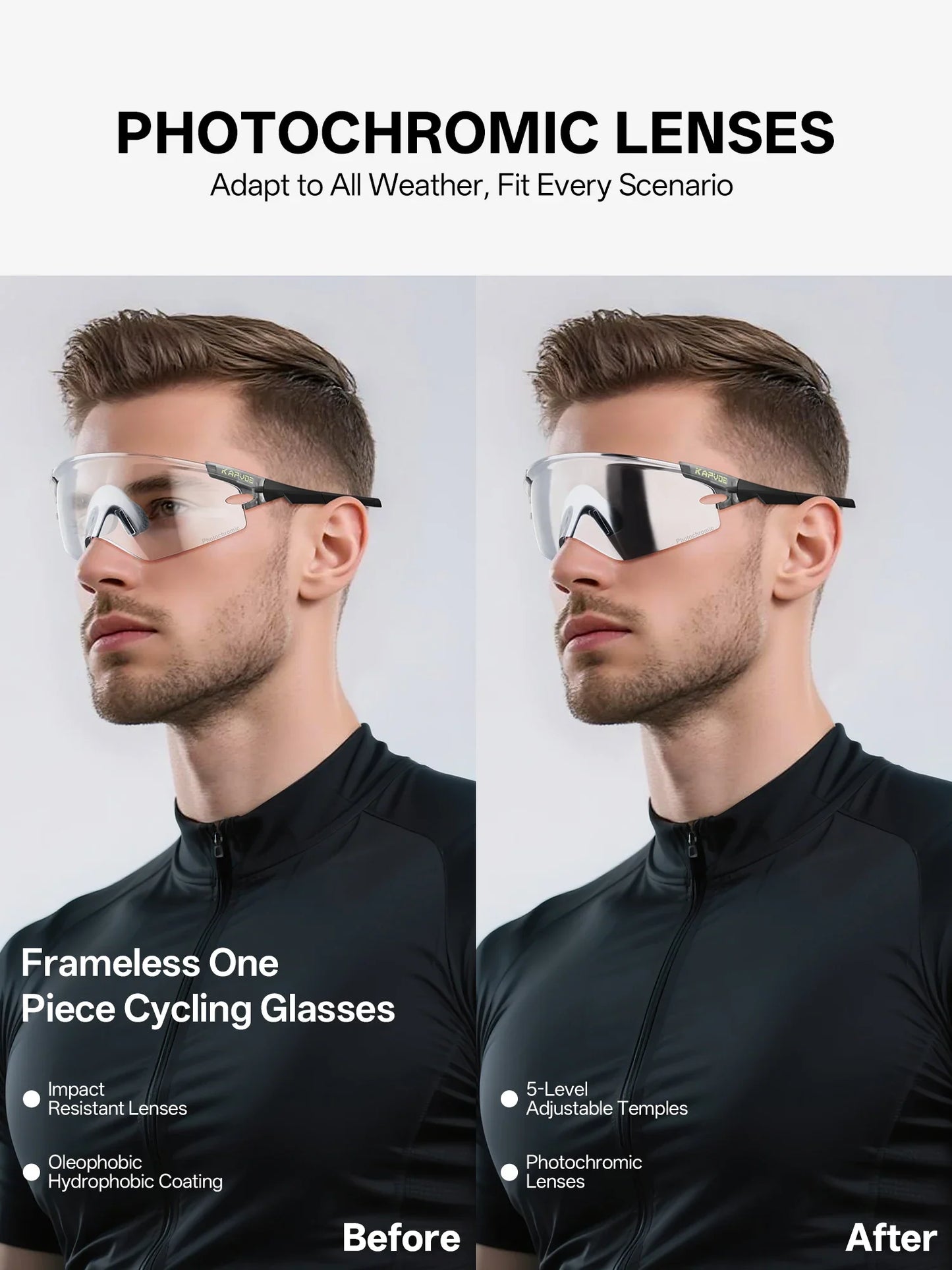 Red Photochromic Cycling Glasses UV400 Men Women Cycling Sunglasses Road Bicycle Goggle MTB Cycling Eyewear