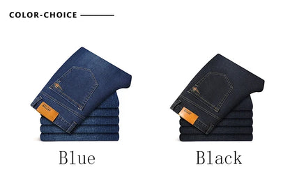 Plus Size 28-46 Spring Autumn Classic Business Trousers Male Brand Men's Fashion Casual Jeans Straight Elasticity Denim Pants
