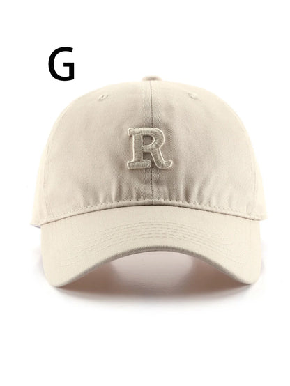 1 unisex all season wearing pure cotton letter R fashionable baseball cap