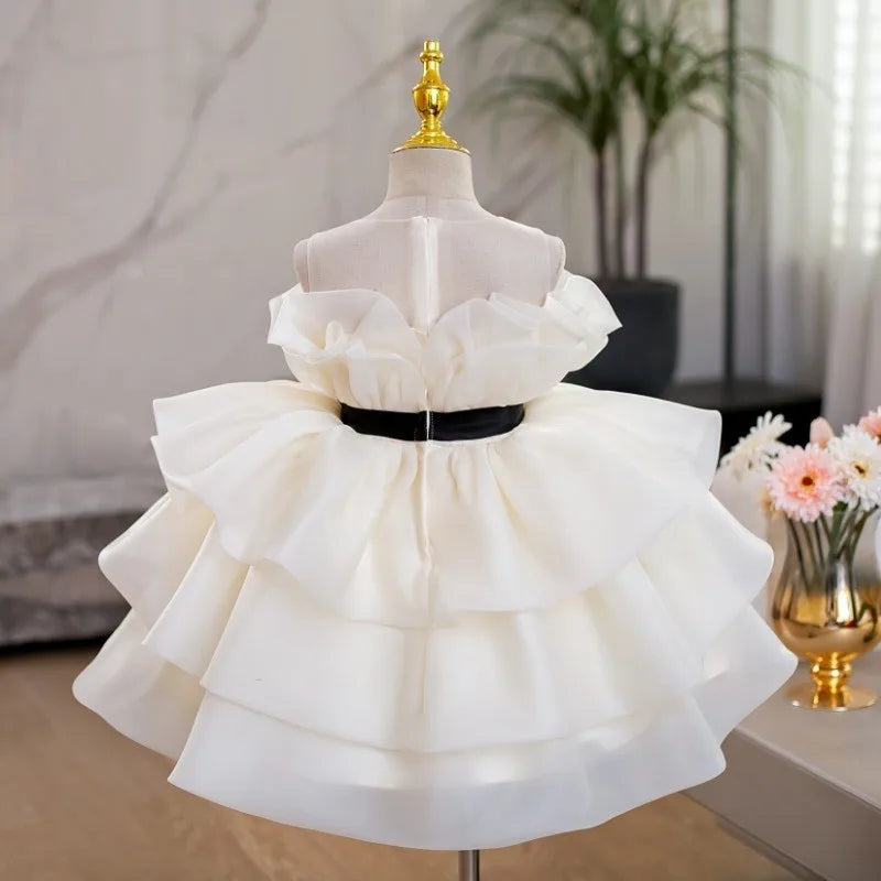 Baby Girl Princess Sleeveless Tutu Dress Ruffled Infant Toddler Child Vestido Wedding Party Pageant Birthday Baby Clothes 1-12Y