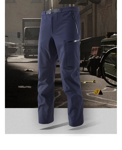 Autumn Hiking Pant Men Waterproof Soft Shell Pant High Elastic Outdoor Cycling Fishing Trousers Multi Pocket Windproof Trousers