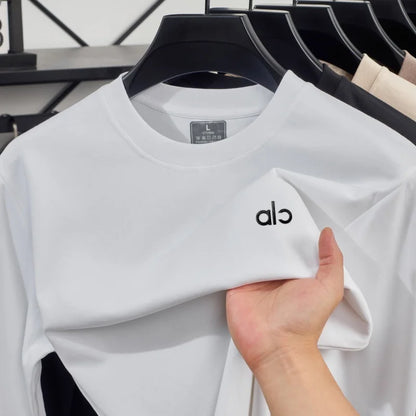 Fashionable Spring and Autumn New Comfortable Round Neck T-shirt High End Men's Bestselling Letter Embroidered Long Sleeve Top