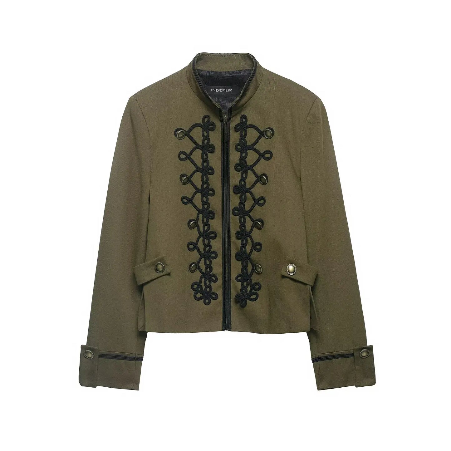 Women's Blazer Jackets Armygreen Coat 2026 zartins Outwear Patchwork Long Sleeve Tops Elegant Fashion Woman Jackets Coat Tops