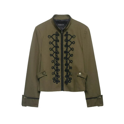 Women's Blazer Jackets Armygreen Coat 2026 zartins Outwear Patchwork Long Sleeve Tops Elegant Fashion Woman Jackets Coat Tops
