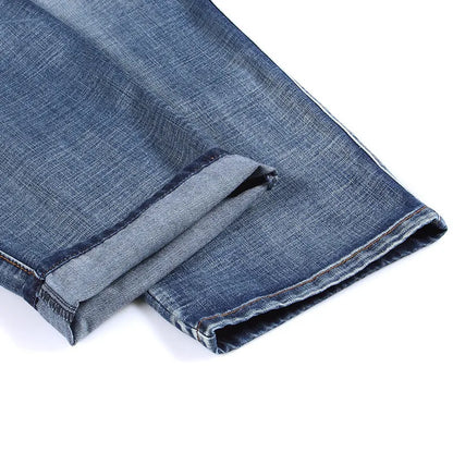 Mens Baggy Jeans Spring and Autumn New Fat Guy Large Size Fashion Multi-pocket Wide Loose Jeans Mens Denim Trousers
