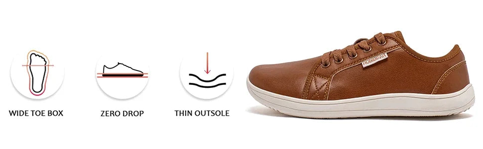 Minimalist Wide Toe Shoes Unisex Barefoot Zero Drop Sneakers Casual Artificial Leather Fashion Shoes