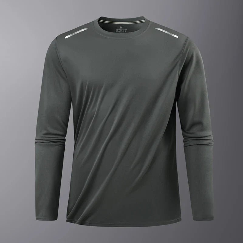 Men's Hiking Quick Drying T-shirts Breathable Camping Running Fishing Soft Elasticity Long Sleeve Tees Summer Autumn