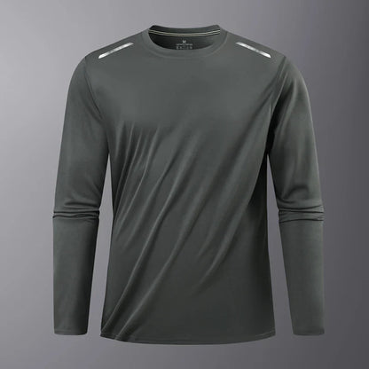 Men's Hiking Quick Drying T-shirts Breathable Camping Running Fishing Soft Elasticity Long Sleeve Tees Summer Autumn