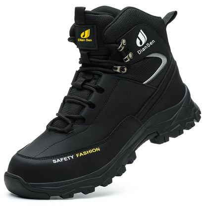 Mens Safety Shoes With Steel Toe Waterproof Boots Puncture Proof Anti-smash Mens Outdoor Work Sneakers Construction Work Shoes