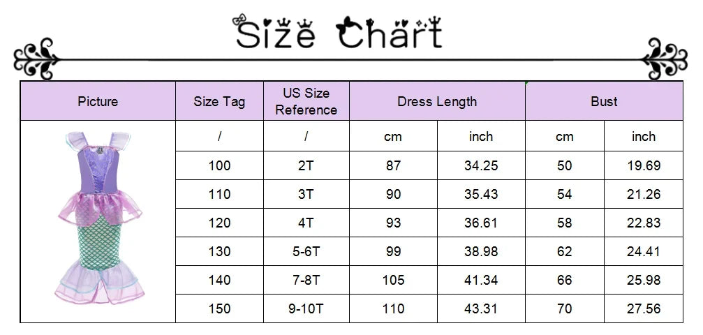 2026 Kids Princess Costume Girls Elsa Anna Dress Carnival Cosplay Snow White Aurora Moana Rapunzel Mermaid Belle Party Outfits