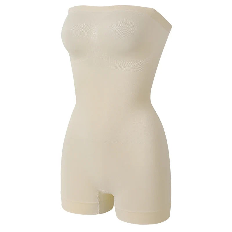 New Strapless Bodysuit Off Shoulder Tube Top Women Shorts Shapewear Tummy Control Body Shaper Sexy Fajas Skinny Underwear