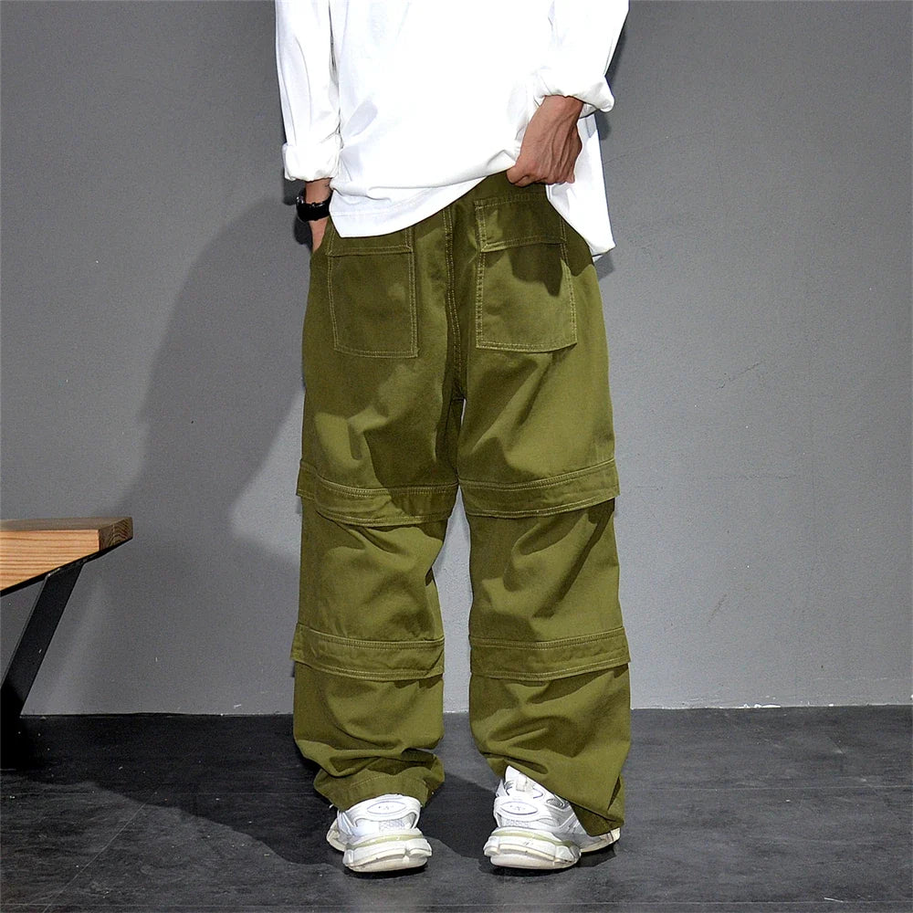 High Quality Army Green Cargo Pants Men American Vintage Hip Hop Plus Size Skateboard Pants Harajuku Casual Cotton Trousers Male