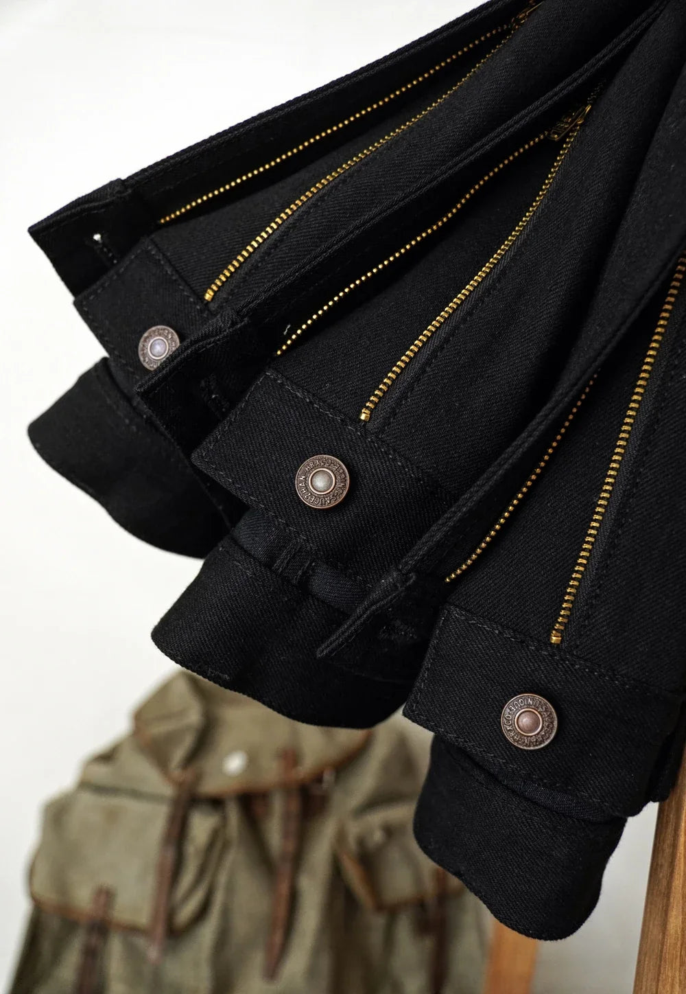 Mens Jeans Black Jeans Double-sided Dyeing Sanforized Selvedge Denim Jeans  16 Oz Regular Fit