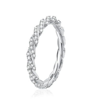 Full D Color Moissanite Wedding Band Ring 925 Sterling Silver Sparkling Eternity Band Engagement Bride Rings For Women