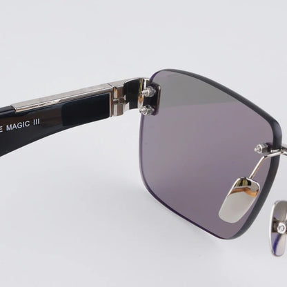 Luxury Rimless Sunglasses Irregular Square Alloy Acetate High Street Men Women Handmade in Germany UV400 THE MAGIC III with Case