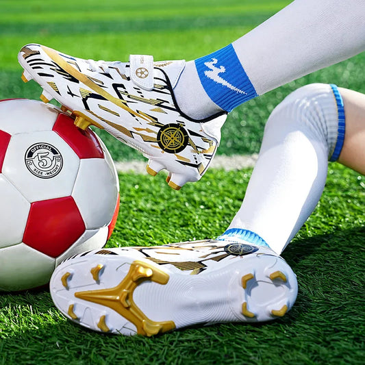 Hot Child Football Boots Outdoor Trainers Soccer Shoes For Kids Boys Hook Loop Football Sneakers Cleats Futsal Shoes Children