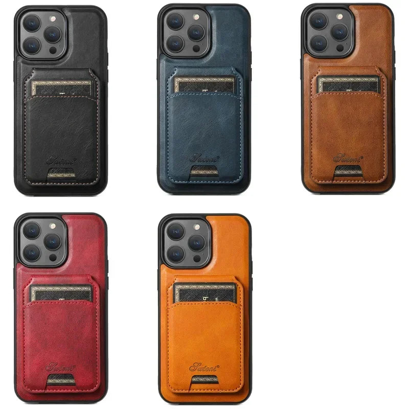 Magsafe Magnetic 2 In 1 Detachable Wallet Leather Case For iPhone 12 13 14 15 16 17 Pro Max Plus 16E 17 Air Holder Cover
