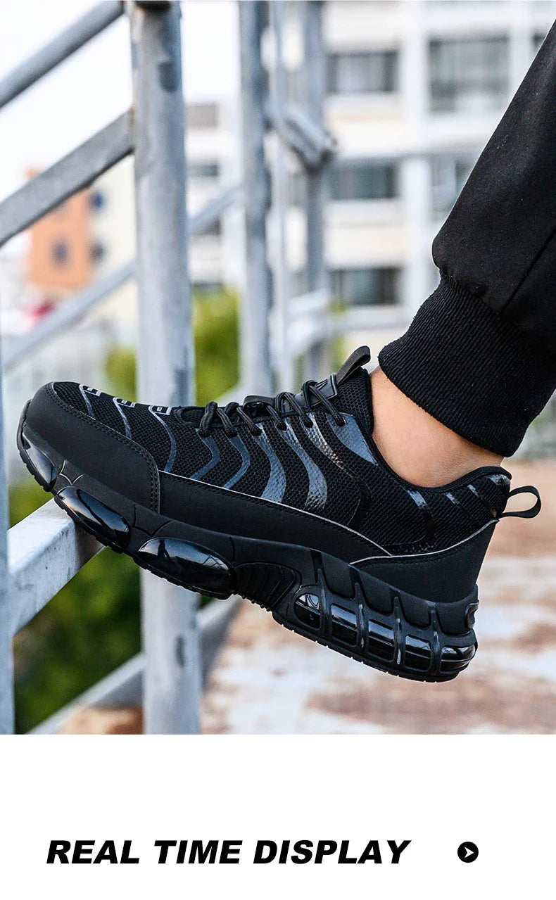 New 2024 Fashion Steel Toe Work Safety Shoes For Men Anti-smash Anti-puncture Indestructible Sneakers Protective Male Footwear