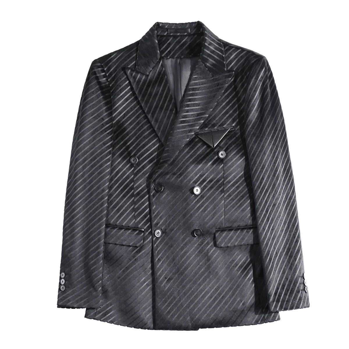 British Style Luxury Men Double Breasted Twill Suit Jacket High Quality Fashion Business Slim Fit Groom Social Party Suit Dress