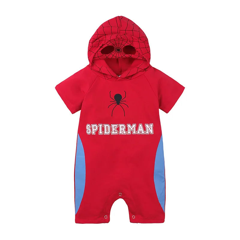 Spider Man Batman Captain Baby Rompers Newborn Baby Kawaii Cute Anime Cartoon Cosplay Costume Jumpsuit Cotton Clothes Kid Gift