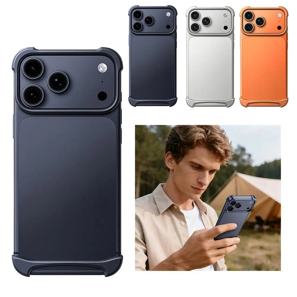 Luxury Aviation Aluminum Metal Case for iPhone 17 pro & pro Max Frameless Minimalist Borderless Bumper Cover