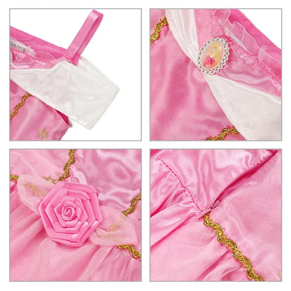 Summer Princess Costume Party Fancy Flower Vestido New 2025 Christmas Birthday Carnival Dress Up Rapunzal Belle Disguise Frock