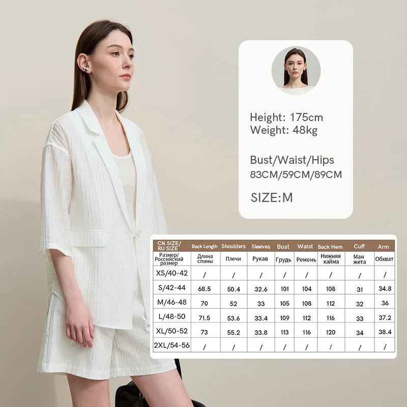Women's Blazer 2026 Summer New Notch Lapel Single Breasted Drop Shoulder Jacket Casual Midi Length Coat For Women 12652002