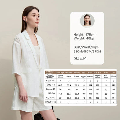 Women's Blazer 2026 Summer New Notch Lapel Single Breasted Drop Shoulder Jacket Casual Midi Length Coat For Women 12652002
