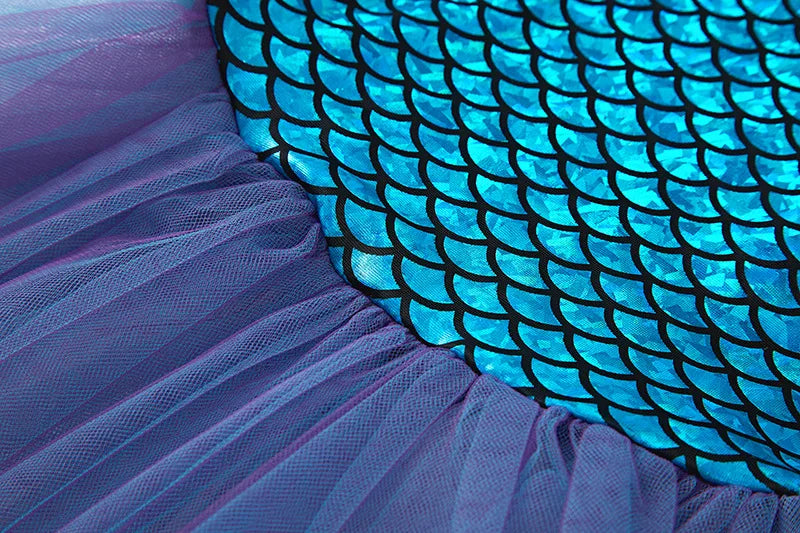 2-10Y Little Kid Mermaid Inspired Princess Clothing Pageant Fairy Role Playing Girl Birthday Party Dress Halloween Siren Cosplay