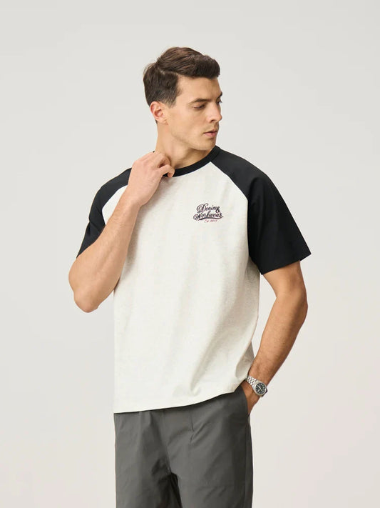 2026 Summer New 240gsm Cool  Feeling Sorona Fabric T-shirts Men Oversize Raglan Sleeve Athletic Sports Gym Workout Tops