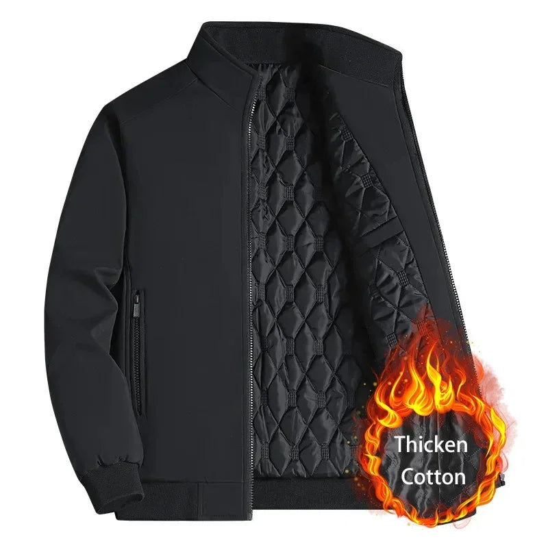 Plus Size 8xl Jacket for Men 2026 Thick Stand Collar Solid Winter Jacket Men Waterproof Warm Business Casual Men Coats