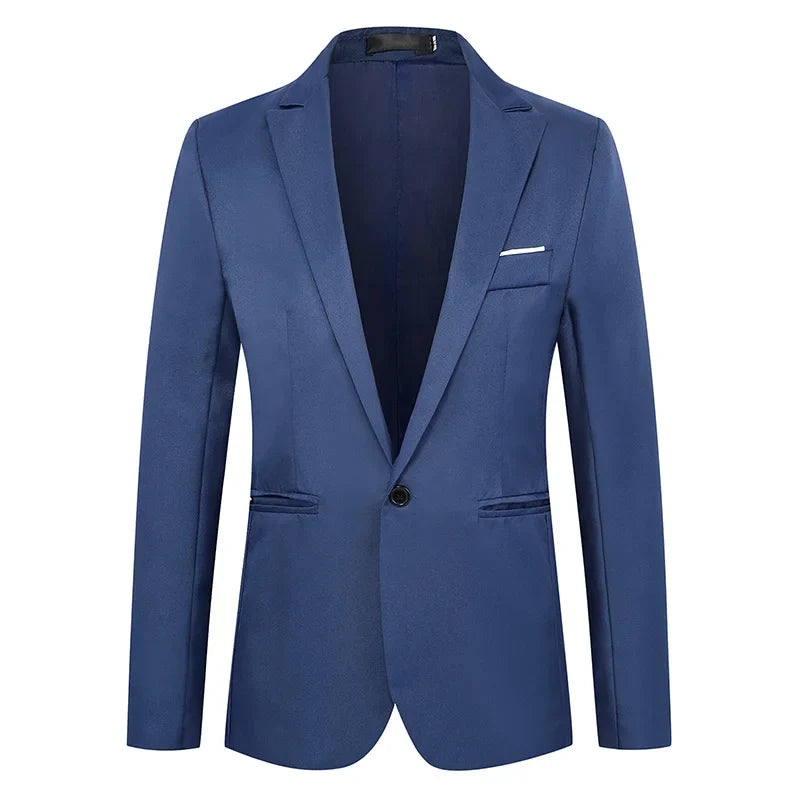 Summer Men's Casual Suit Fashion Business Office Trendy Non-ironing Anti-wrinkle Suit Jacket Solid Color Slim Fit Men's Suit