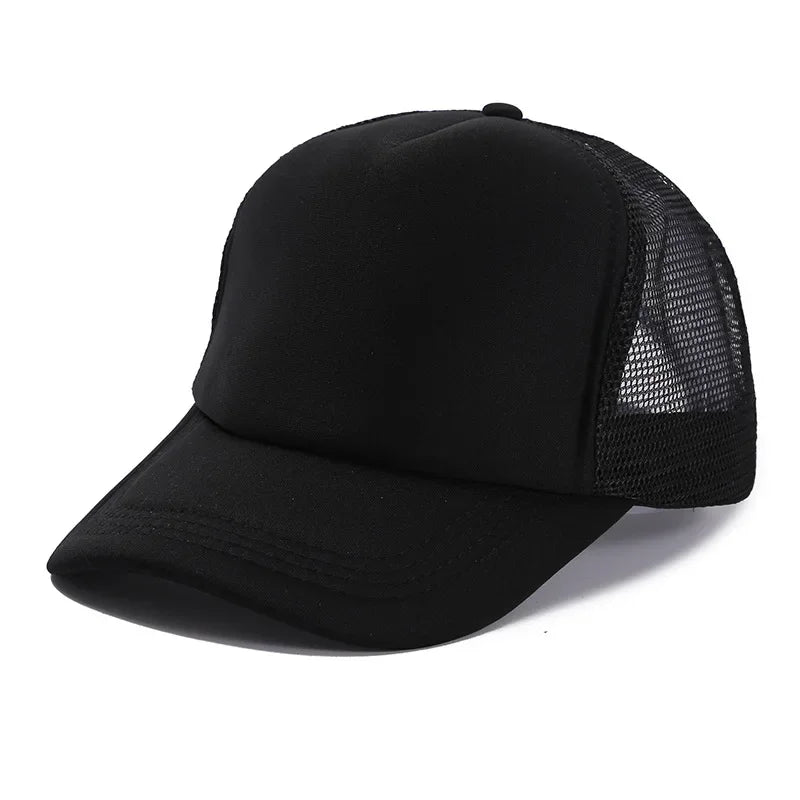 Unisex Cheaper 5 Panel Trucker Hat For Adult Summer Net Baseball Cap Men Women Sponge Mesh Adjustable Sun Hat Visor