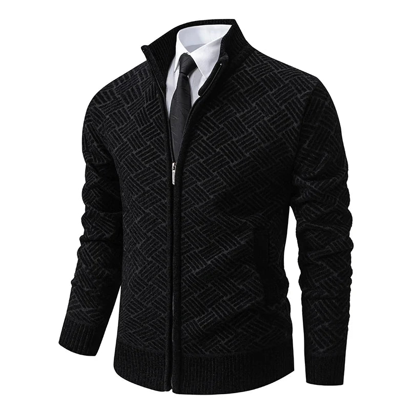 Mens Thickened Cardigan Full Zipper Fleeced Sweaters Knit Jackets Hooded Sweater Coat Autumn Winter Padded Clothes