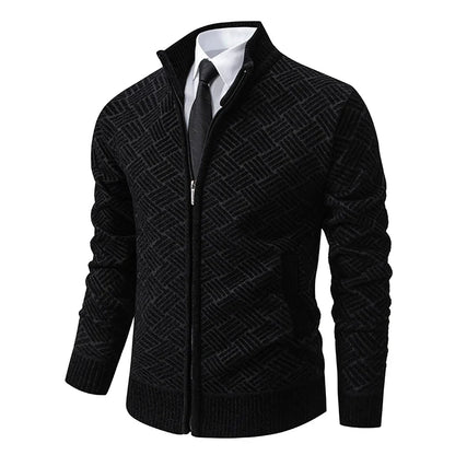 Mens Thickened Cardigan Full Zipper Fleeced Sweaters Knit Jackets Hooded Sweater Coat Autumn Winter Padded Clothes