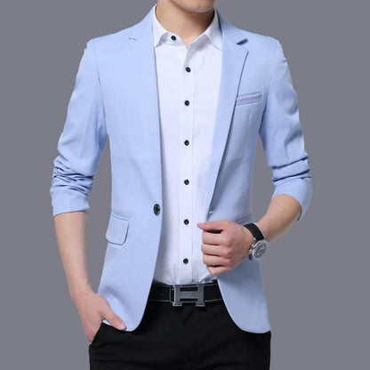 Spring Autumn Men Blazer Jacket Over Size One Button Slim Fit Party Wedding Suit Jacket Luxury Clothes Men