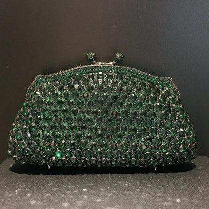 Women Elegant Silver Formal Rhinestone Clutch Purse Banquet Party Wedding Crystal Evening Bag Luxury Diamond Bridal Handbag