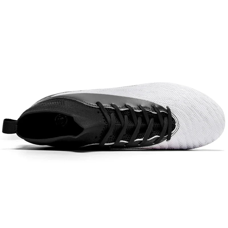 Black Men Soccer Shoes AG/FG Cleats Training Football Boots For Men High Ankle Sport Shoes Kids Adults Sneakers 35-45