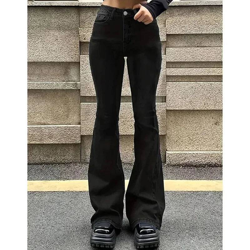 2025 Woman Vintage High Waist Flare Jeans Female Stretchy Bootcut Tight Denim Pants Women Bell Bottoms Casual Slim Fit Trousers