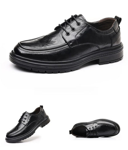 2026 Spring Autumn New Dress Shoes for Men Lace Designer Fashion Leather Shoes Male Black Business Casual Platform Shoe Man