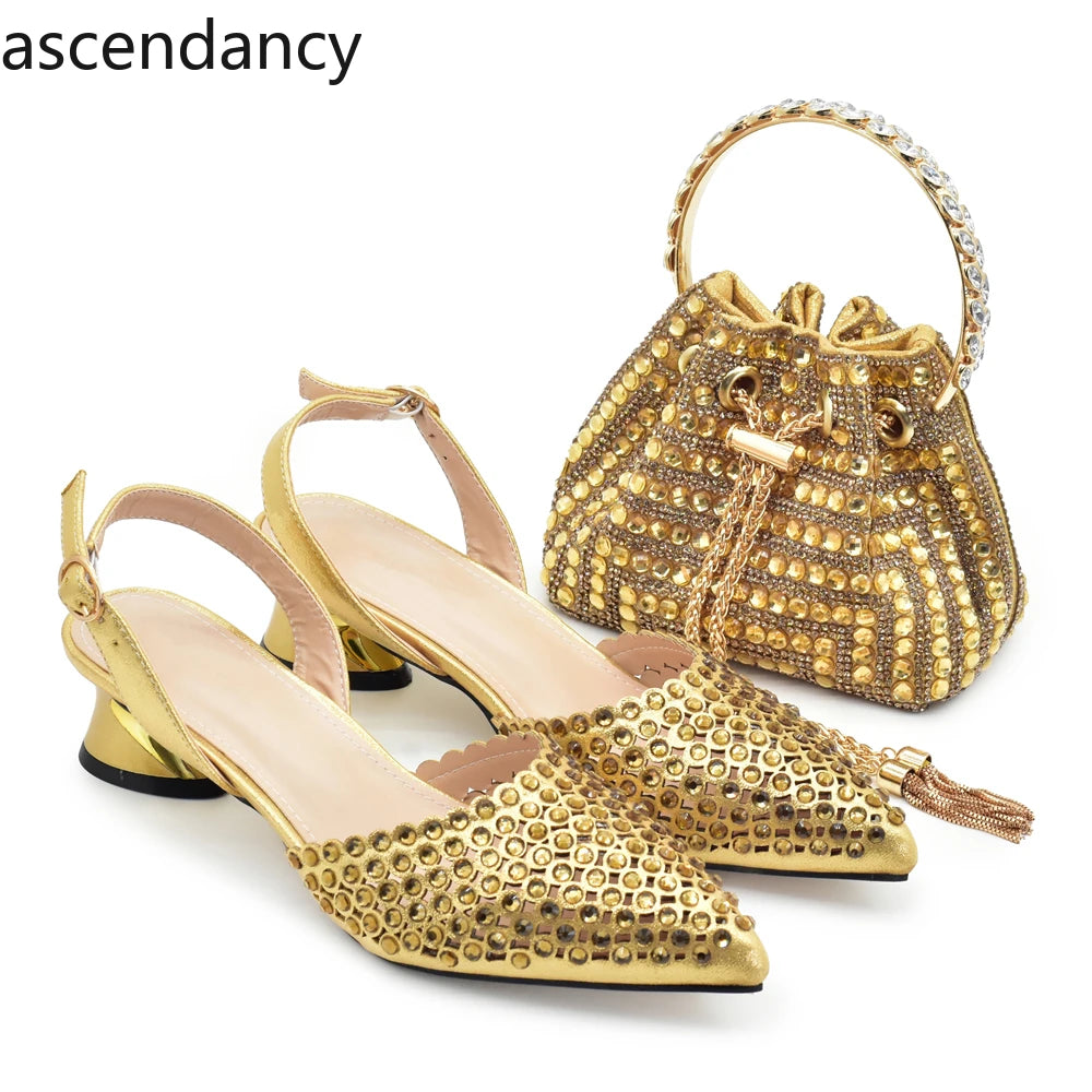 Fashion Women Shoes and Bags To Match Set Italy Party Pumps Italian Matching Shoe and Bag Set for Party Wedding Shoes Bride