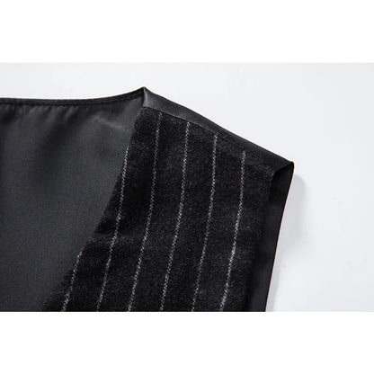 Men Suit Vest Vintage Striped Single-breasted Man Waistcoats Business Casual Slim Sleeveless Male Party Dress Vests
