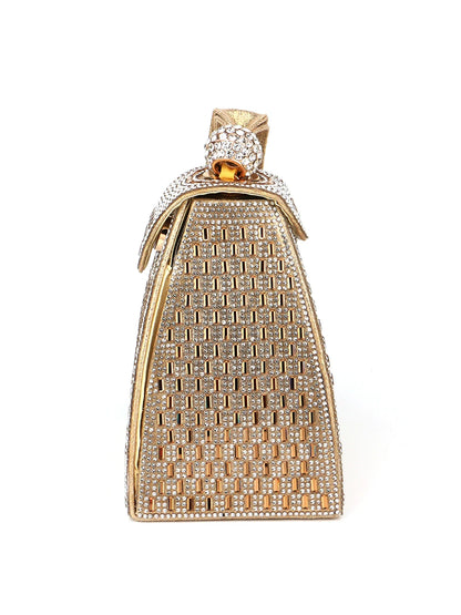 Fashion Lady Evening Bags Acrylic Day Clutch Triangle Design Diamonds Party Shoulder Handbags Banquet Purse