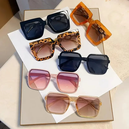 14Pcs Women's European and American Classic Popular Square Frame Versatile Street Style Party Beach Elegant Set Glasses